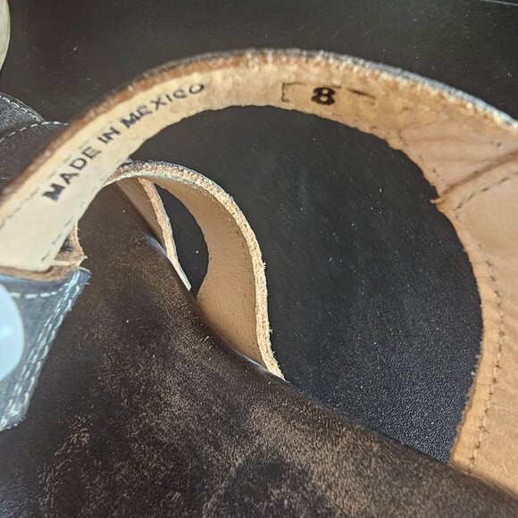 Bed Stu Caitlin F376002 Womens Brown Leather Hook & Loop Heeled Sandals Shoes - Picture 11 of 11